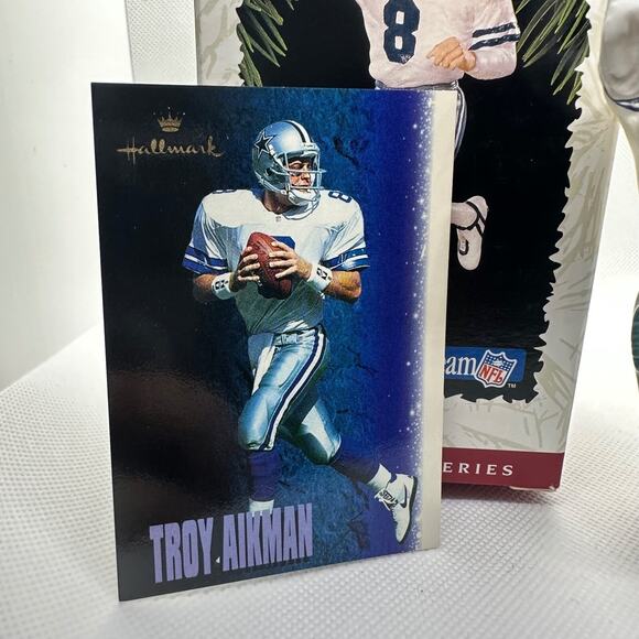 Hallmark Keepsake Troy Aikman NFL Football Legends Series Ornament w/card in box - Picture 8 of 13